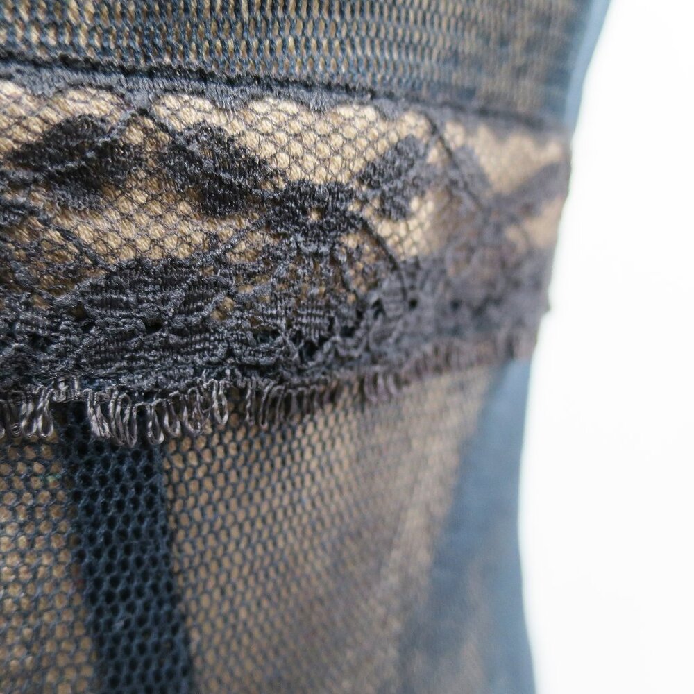 NWT Betsey Johnson Black Illusion Mesh Slip Dress with Floral Embroidery 8 $265 - Picture 10 of 16